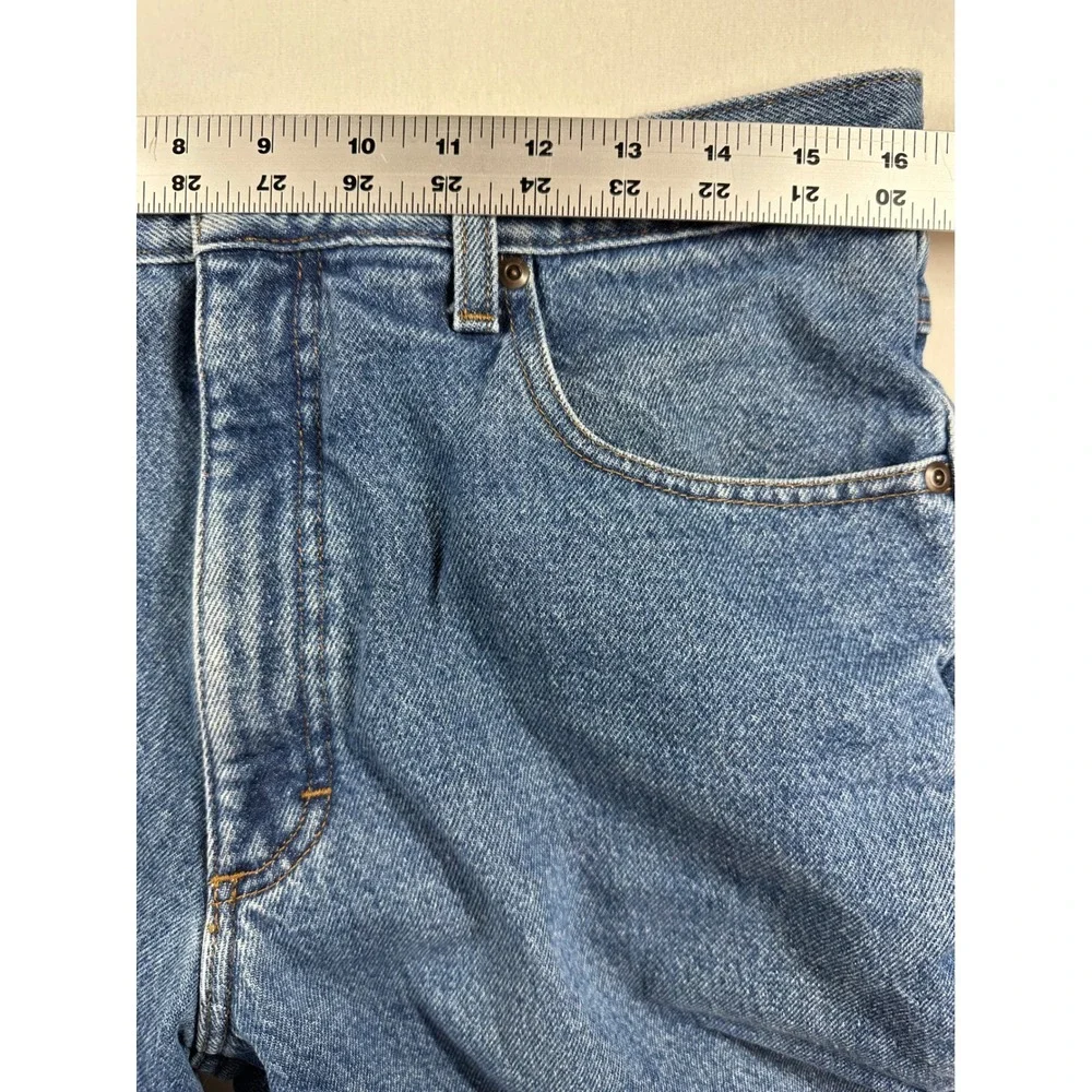 LL Bean Green Fleece Lined Jeans Mens 33x29 Blue‎ Classic Fit Denim Gorpcore